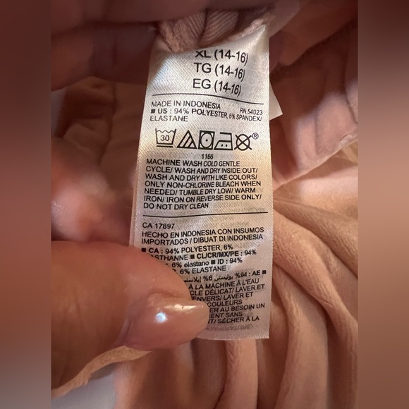 Old Navy Girls XXL 18 Cozy Velour Sweatshirt in Fleur De Sel Pink - Picture 7 of 9